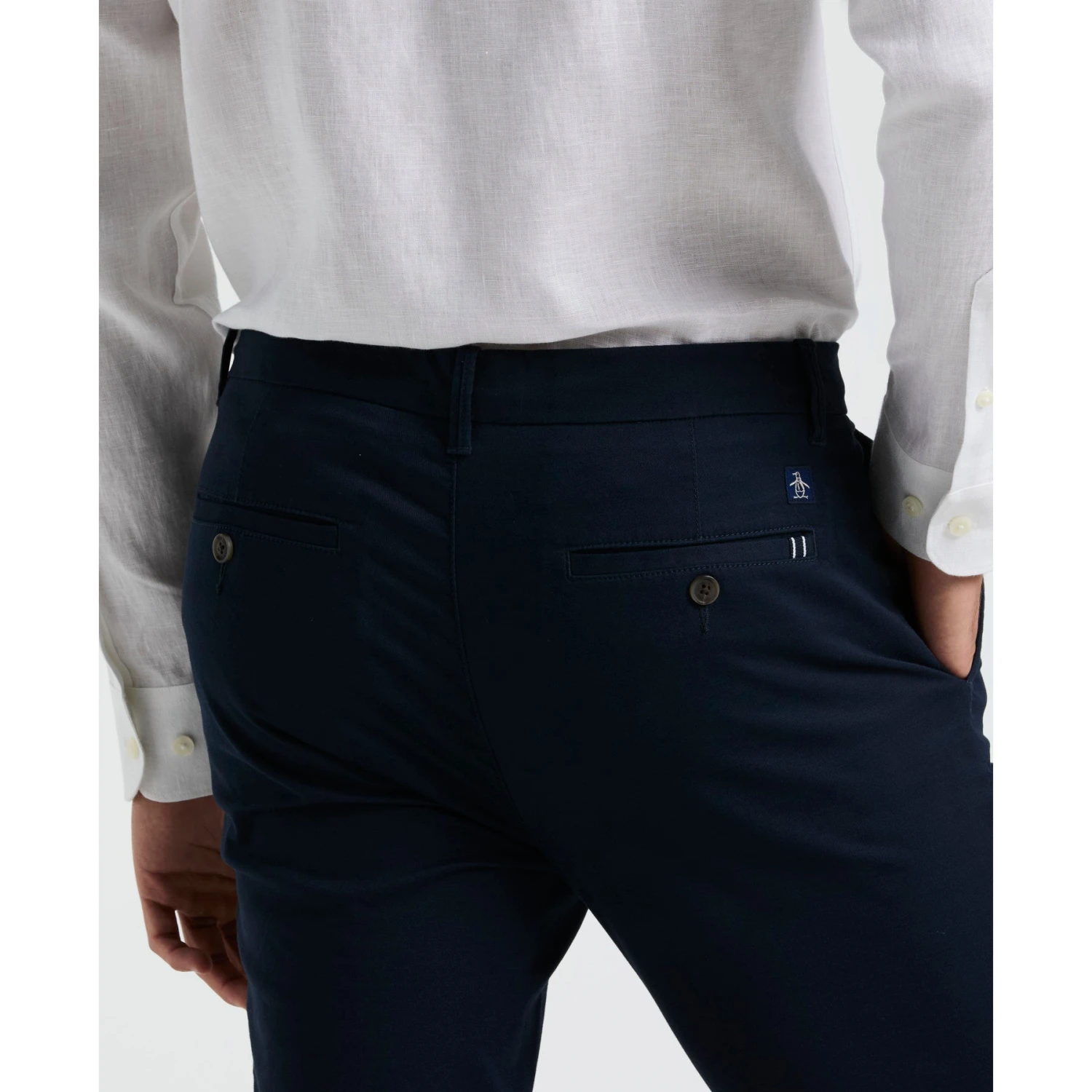 Original Penguin Slim Fit Chinos In Dark Sapphire(Flat Front Core Chino Pants Blue Opbb0022gp 413) 4 Original Penguin Slim Fit Chinos In Dark Sapphire(Flat Front Core Chino Pants Blue Opbb0022gp 413) - Image 4