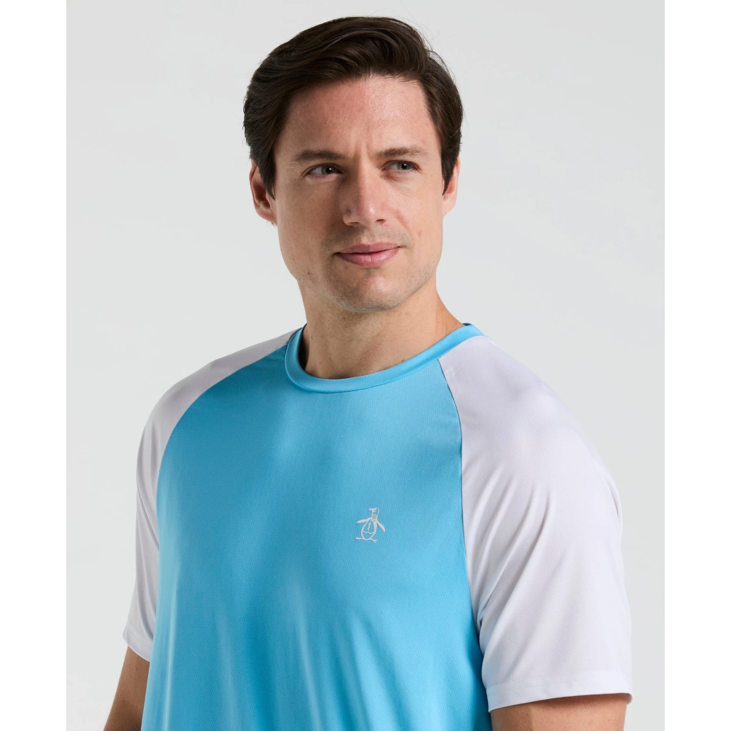 Original Penguin Blocked Performance Tennis T-Shirt In Blue Grotto(Blocked Performance Tennis T Shirt Blue O1ksf015gg 457) 3 Original Penguin Blocked Performance Tennis T-Shirt In Blue Grotto(Blocked Performance Tennis T Shirt Blue O1ksf015gg 457) - Image 3
