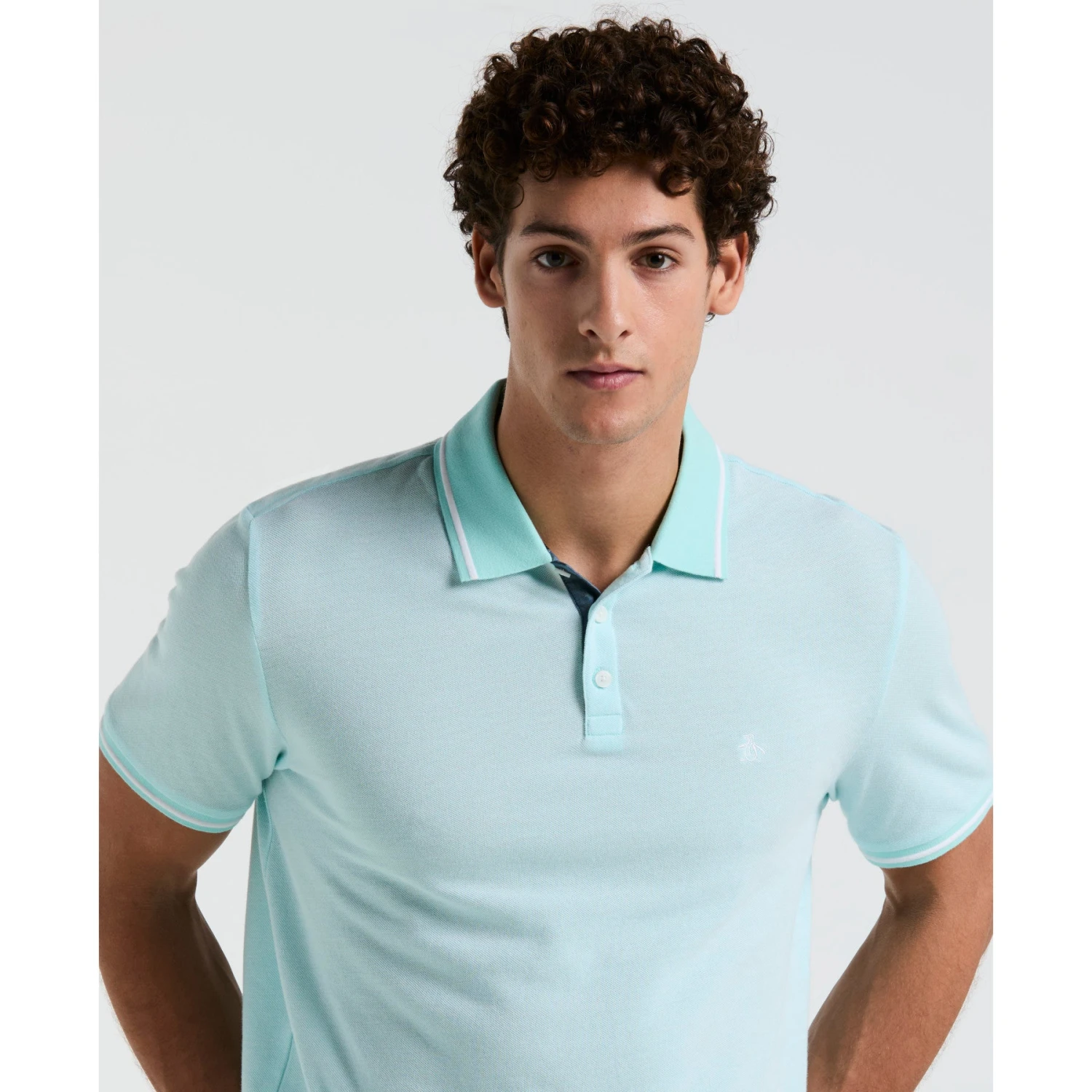 Original Penguin Birdseye Pique Tipped Polo Shirt In Blue Tint(Birdseye Pique Tipped Polo Shirt Blue Ocksb510gp 459) 3 Original Penguin Birdseye Pique Tipped Polo Shirt In Blue Tint(Birdseye Pique Tipped Polo Shirt Blue Ocksb510gp 459) - Image 3