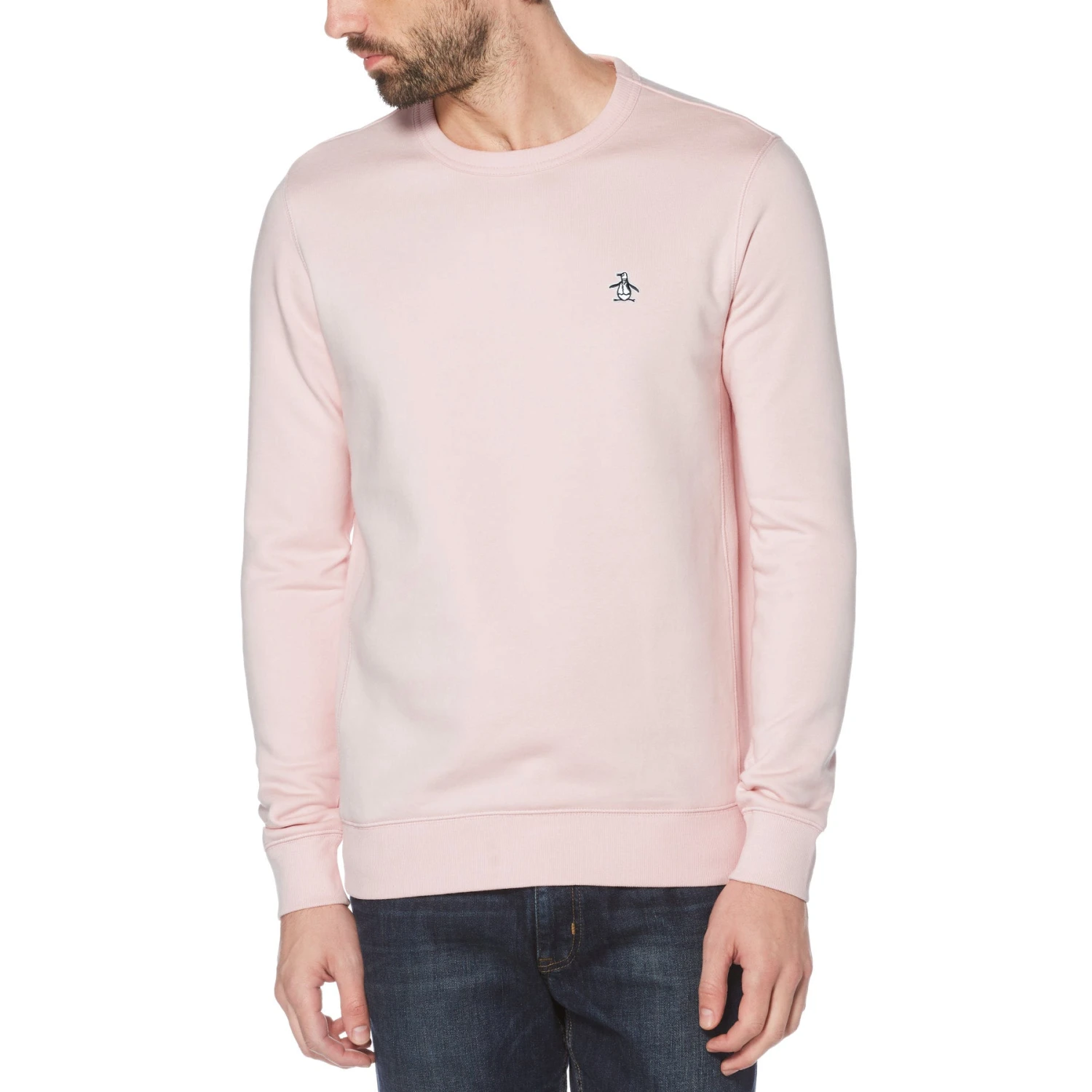 Original Penguin Sticker Pete Fleece Crew Neck Sweatshirt In Parfait Pink(Sticker Pete Fleece Crew Neck Sweatshirt Pink Opks5712gp 673) 1 Original Penguin Sticker Pete Fleece Crew Neck Sweatshirt In Parfait Pink(Sticker Pete Fleece Crew Neck Sweatshirt Pink Opks5712gp 673)