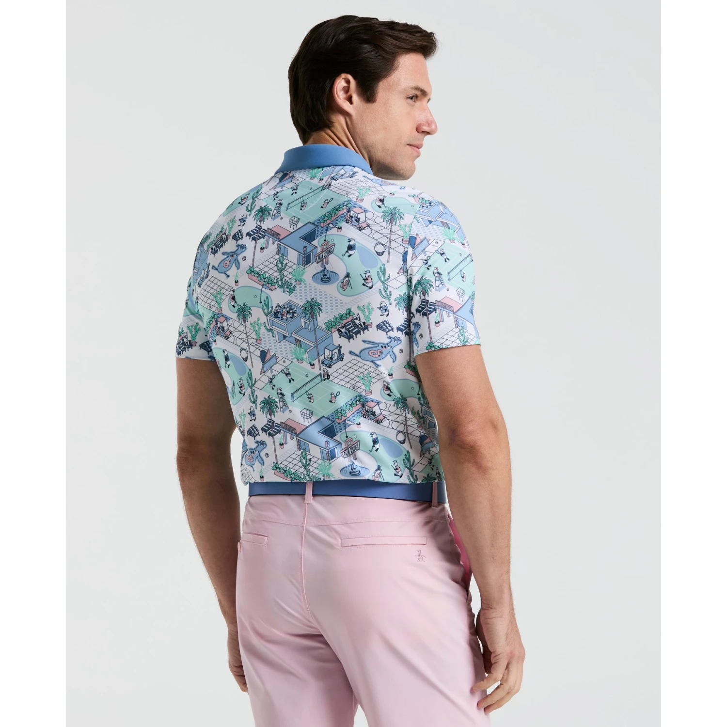Original Penguin Palm Springs Print Golf Polo Shirt In Bright White(Palm Springs Print Golf Polo White Ogksf013gg 118) 2 Original Penguin Palm Springs Print Golf Polo Shirt In Bright White(Palm Springs Print Golf Polo White Ogksf013gg 118) - Image 2
