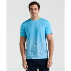 Original Penguin Performance Ventilated Ombre Tennis T-Shirt In Blue Grotto(Performance Ventilated Ombre Tennis T Shirt Blue O1ksf017gg 457)
