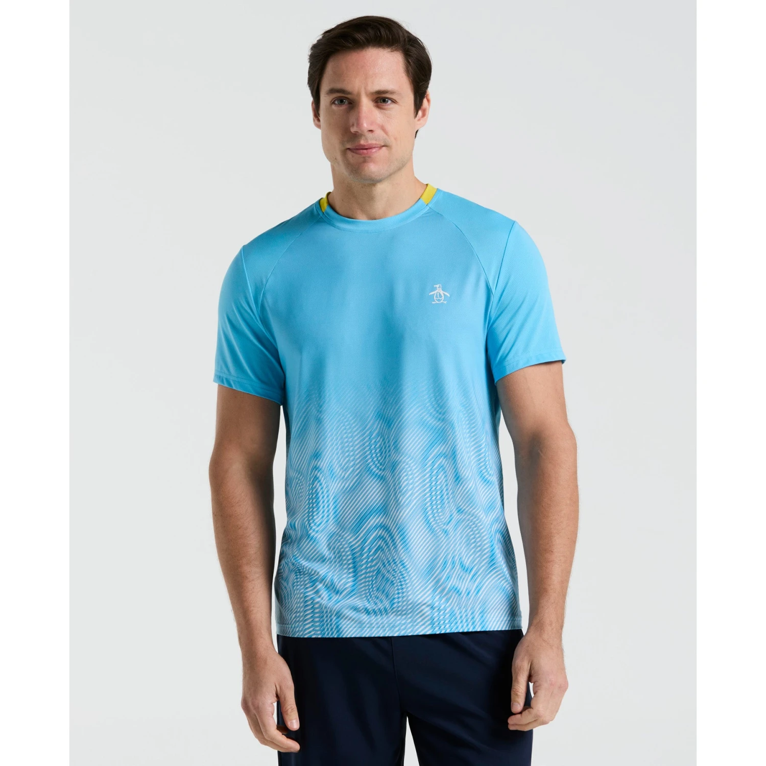 Original Penguin Performance Ventilated Ombre Tennis T-Shirt In Blue Grotto(Performance Ventilated Ombre Tennis T Shirt Blue O1ksf017gg 457) 1 Original Penguin Performance Ventilated Ombre Tennis T-Shirt In Blue Grotto(Performance Ventilated Ombre Tennis T Shirt Blue O1ksf017gg 457)