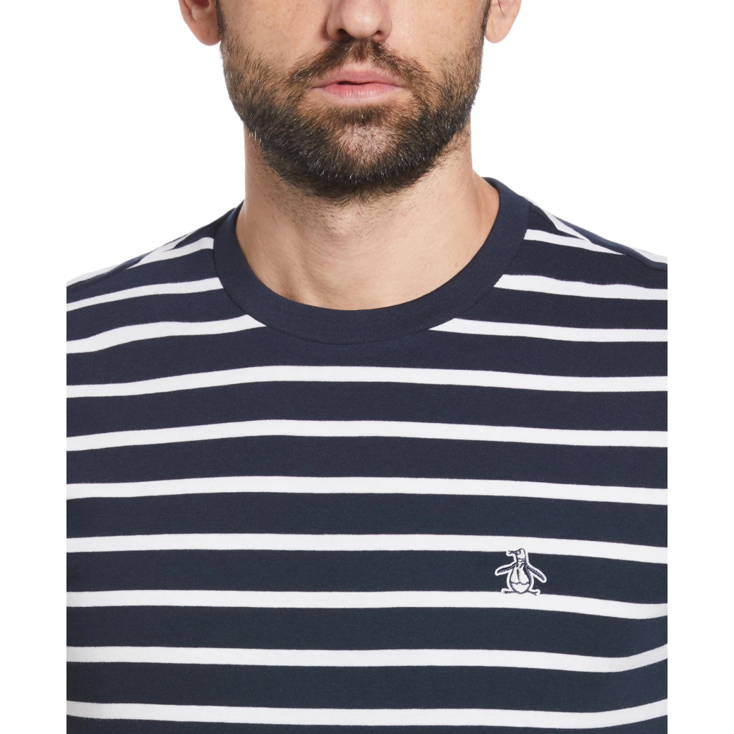 Original Penguin Breton Striped T-Shirt In Dark Sapphire(Sticker Pete Breton T Shirt Blue Opks3720gp 413) 3 Original Penguin Breton Striped T-Shirt In Dark Sapphire(Sticker Pete Breton T Shirt Blue Opks3720gp 413) - Image 3