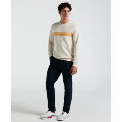 Original Penguin Fleece Chest Stripe Crew Neck Sweatshirt In Birch(Fleece Chest Stripe Crew Neck Sweater Beige Ocks2500gp 252) -Original Penguin Outlet nxnliwtettowaqzpqn2p