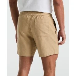 Original Penguin 6" Linen Blend Shorts In Travertine(6 Linen Blend Shorts Beige Ophm2500gp 254) -Original Penguin Outlet ophm2500 254 alt3