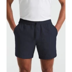 Original Penguin 6" Linen Blend Shorts In Sargasso Sea(6 Linen Blend Shorts Blue Ophm2500gp 485) -Original Penguin Outlet ophm2500 485 alt2