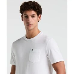 Original Penguin Supima Sticker Pete Pocket T-Shirt In Bright White(Supima Sticker Pete Pocket T Shirt White Opkb2111gp 118) -Original Penguin Outlet opkb2111 118 alt2