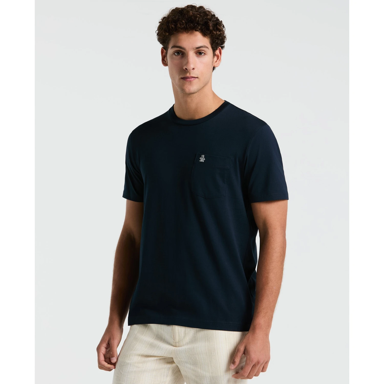 Original Penguin Supima Sticker Pete Pocket T-Shirt In Dark Sapphire(Supima Sticker Pete Pocket T Shirt Blue Opkb2111gp 413)