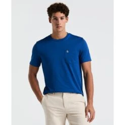 Original Penguin Supima Sticker Pete Pocket T-Shirt In Blue Quartz(Supima Sticker Pete Pocket T Shirt Blue Opkb2111gp 975)