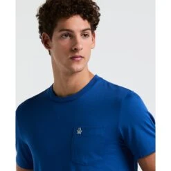 Original Penguin Supima Sticker Pete Pocket T-Shirt In Blue Quartz(Supima Sticker Pete Pocket T Shirt Blue Opkb2111gp 975) -Original Penguin Outlet opkb2111 975 alt2