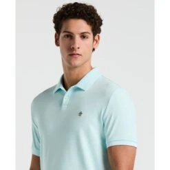 Original Penguin Icons Tipped Polo Shirt In Spa Retreat(Icons Tipped Polo Shirt Blue Opkf3808gp 477) -Original Penguin Outlet opkf3808 477 alt2