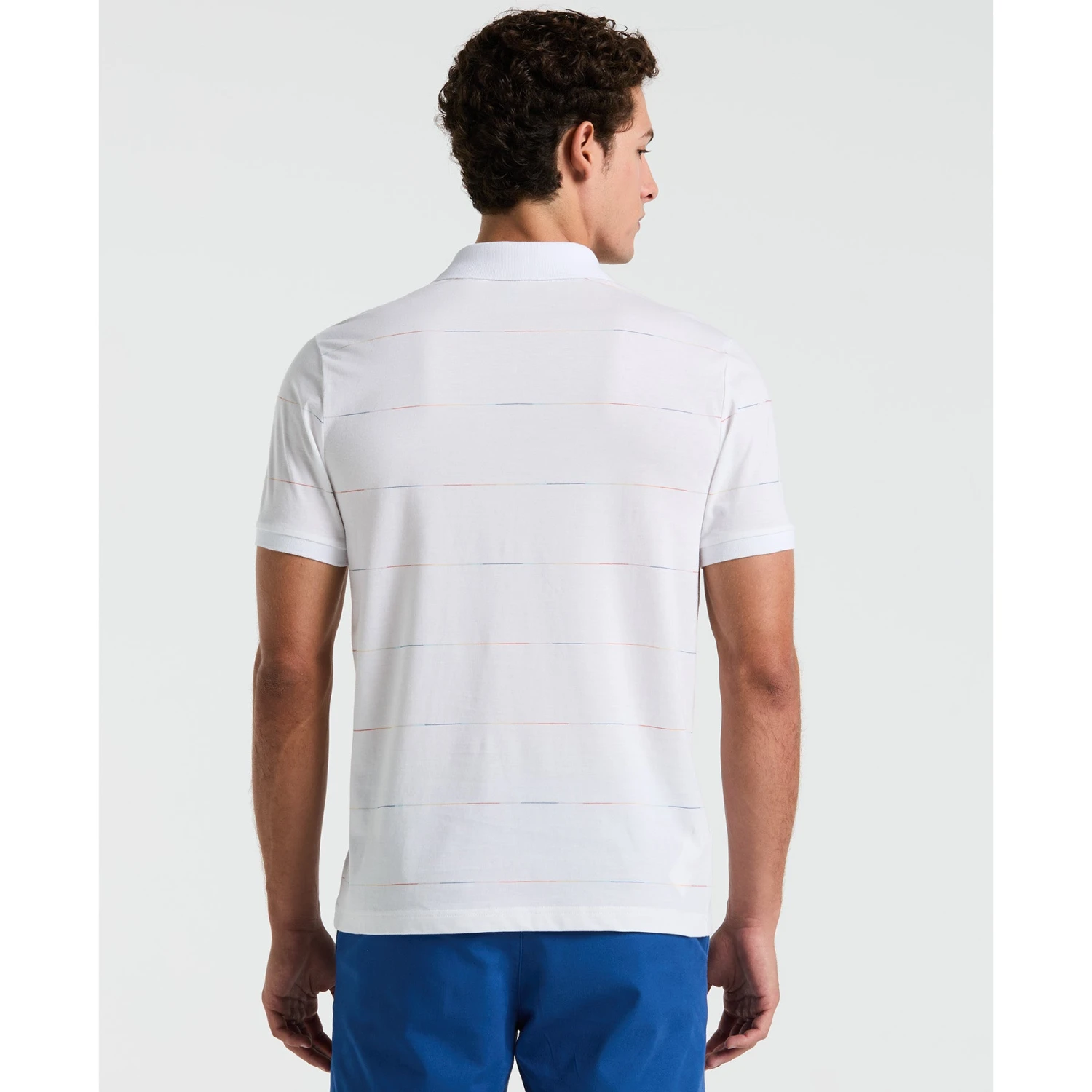 Original Penguin Pride Space Dye Striped Polo Shirt In Bright White(Pride Space Dye Striped Polo Shirt White Opkm2418gp 118) 2 Original Penguin Pride Space Dye Striped Polo Shirt In Bright White(Pride Space Dye Striped Polo Shirt White Opkm2418gp 118) - Image 2