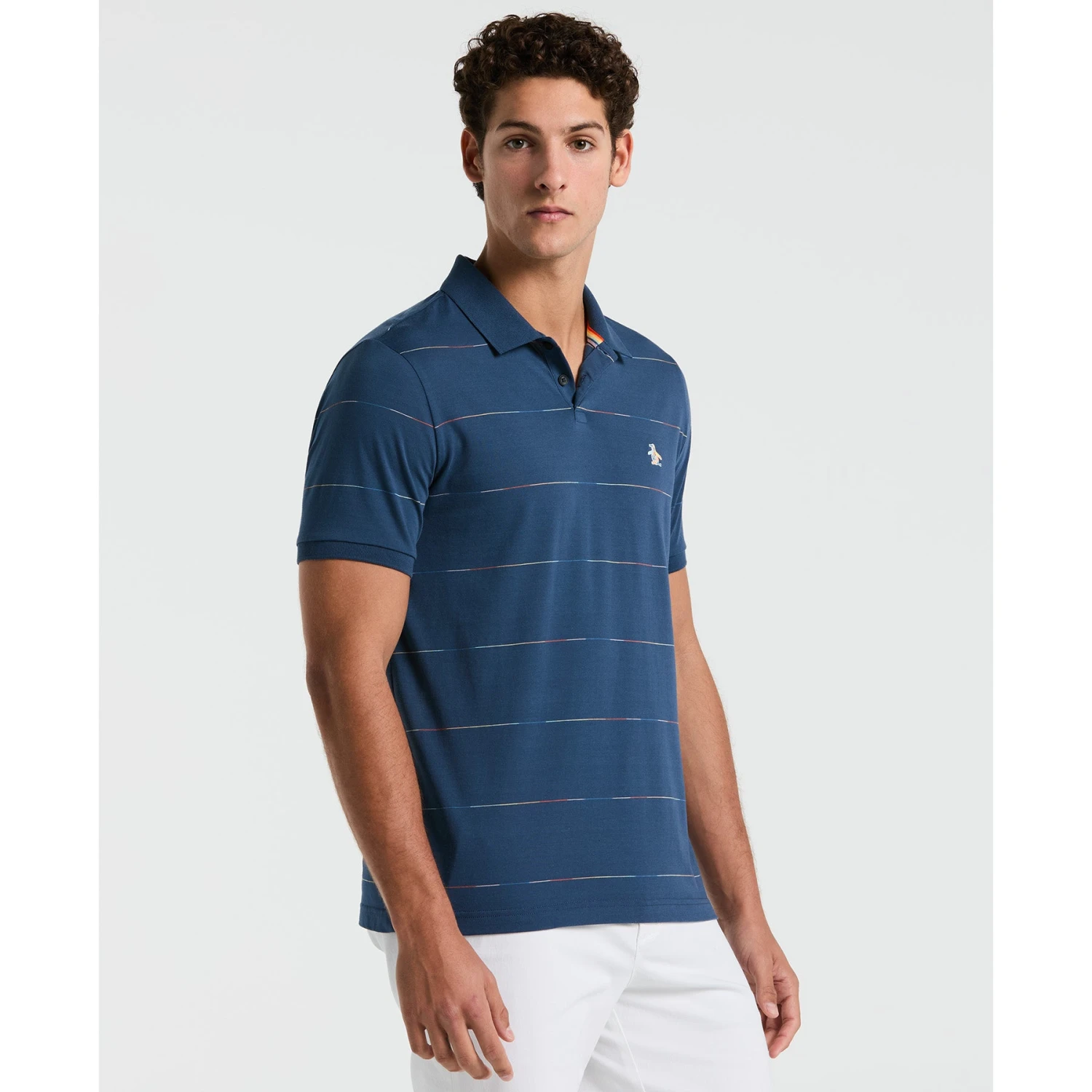 Original Penguin Pride Space Dye Striped Polo Shirt In Sargasso Sea(Space Dye Jersey Stripe Polo Shirt Blue Opkm2418gp 485) 1 Original Penguin Pride Space Dye Striped Polo Shirt In Sargasso Sea(Space Dye Jersey Stripe Polo Shirt Blue Opkm2418gp 485)
