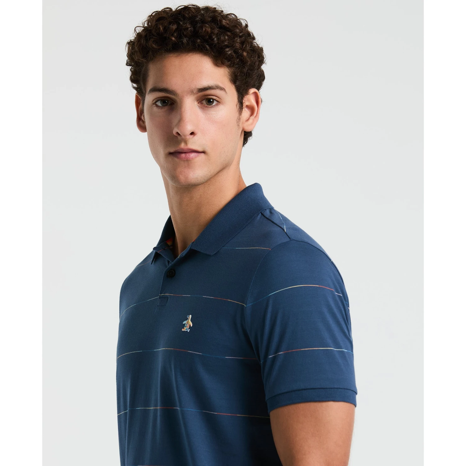 Original Penguin Pride Space Dye Striped Polo Shirt In Sargasso Sea(Space Dye Jersey Stripe Polo Shirt Blue Opkm2418gp 485) 4 Original Penguin Pride Space Dye Striped Polo Shirt In Sargasso Sea(Space Dye Jersey Stripe Polo Shirt Blue Opkm2418gp 485) - Image 4