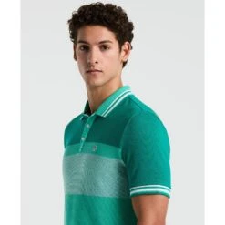Original Penguin Tri-Colour Polo Shirt In Aqua Green(Tri Colour Polo Shirt Green Opkm2520gp 386) -Original Penguin Outlet opkm2520 386 alt2