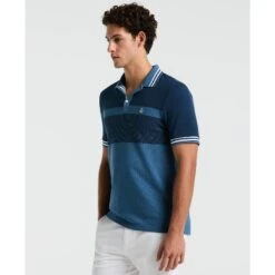 Original Penguin Tri-Colour Polo Shirt In Copen Blue(Tri Colour Polo Shirt Blue Opkm2520gp 443)