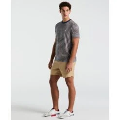Original Penguin Pride Jaquard Stripe T-Shirt In Sargasso Sea(Pride Jaquard Stripe T Shirt Blue Opkm2529gp 485) -Original Penguin Outlet opkm2529 485 alt3