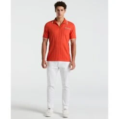 Original Penguin Icons Open Collar Polo Shirt In Red Clay(Icons Open Collar Polo Shirt Orange Opkm2536gp 859) 8 Original Penguin Icons Open Collar Polo Shirt In Red Clay(Icons Open Collar Polo Shirt Orange Opkm2536gp 859) -Original Penguin Outlet opkm2536 859 alt3