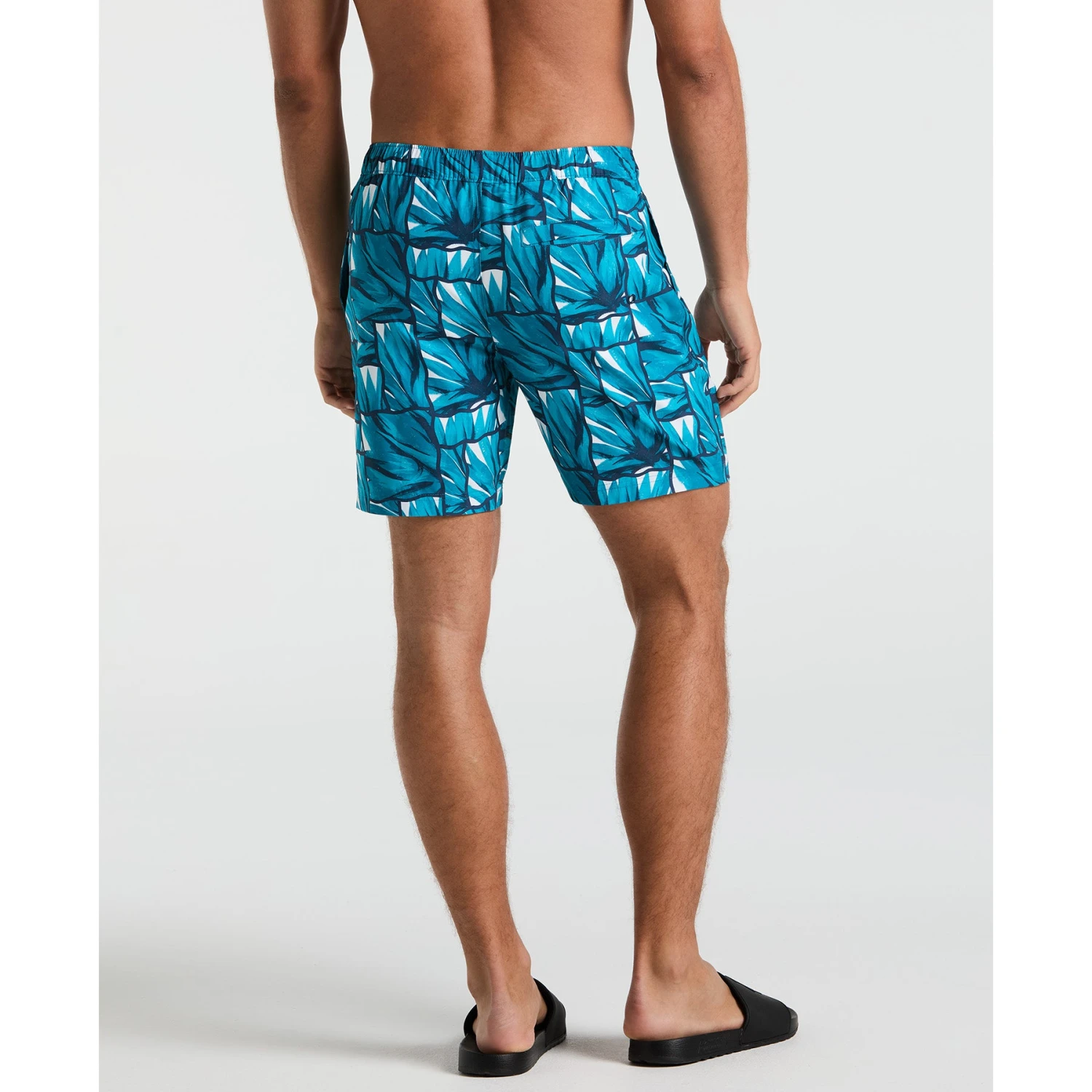 Original Penguin 7" Agave Tile Print Swim Shorts In Exotic Plume(7 Agave Tile Print Swim Shorts Blue Opsm2506gp 495) 2 Original Penguin 7" Agave Tile Print Swim Shorts In Exotic Plume(7 Agave Tile Print Swim Shorts Blue Opsm2506gp 495) - Image 2