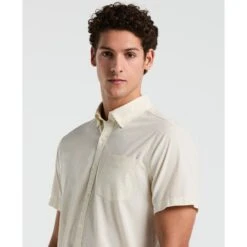 Original Penguin Seersucker Short Sleeve Shirt In Birch(Seersucker Short Sleeve Shirt Beige Opwm2409gp 252) -Original Penguin Outlet opwm2409 252 alt2