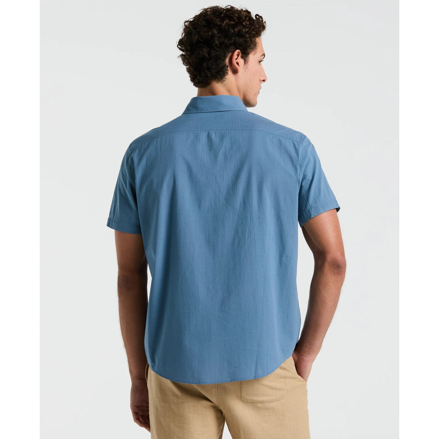 Original Penguin Seersucker Short Sleeve Shirt In Copen Blue(Seersucker Short Sleeve Shirt Blue Opwm2409gp 443) 2 Original Penguin Seersucker Short Sleeve Shirt In Copen Blue(Seersucker Short Sleeve Shirt Blue Opwm2409gp 443) - Image 2