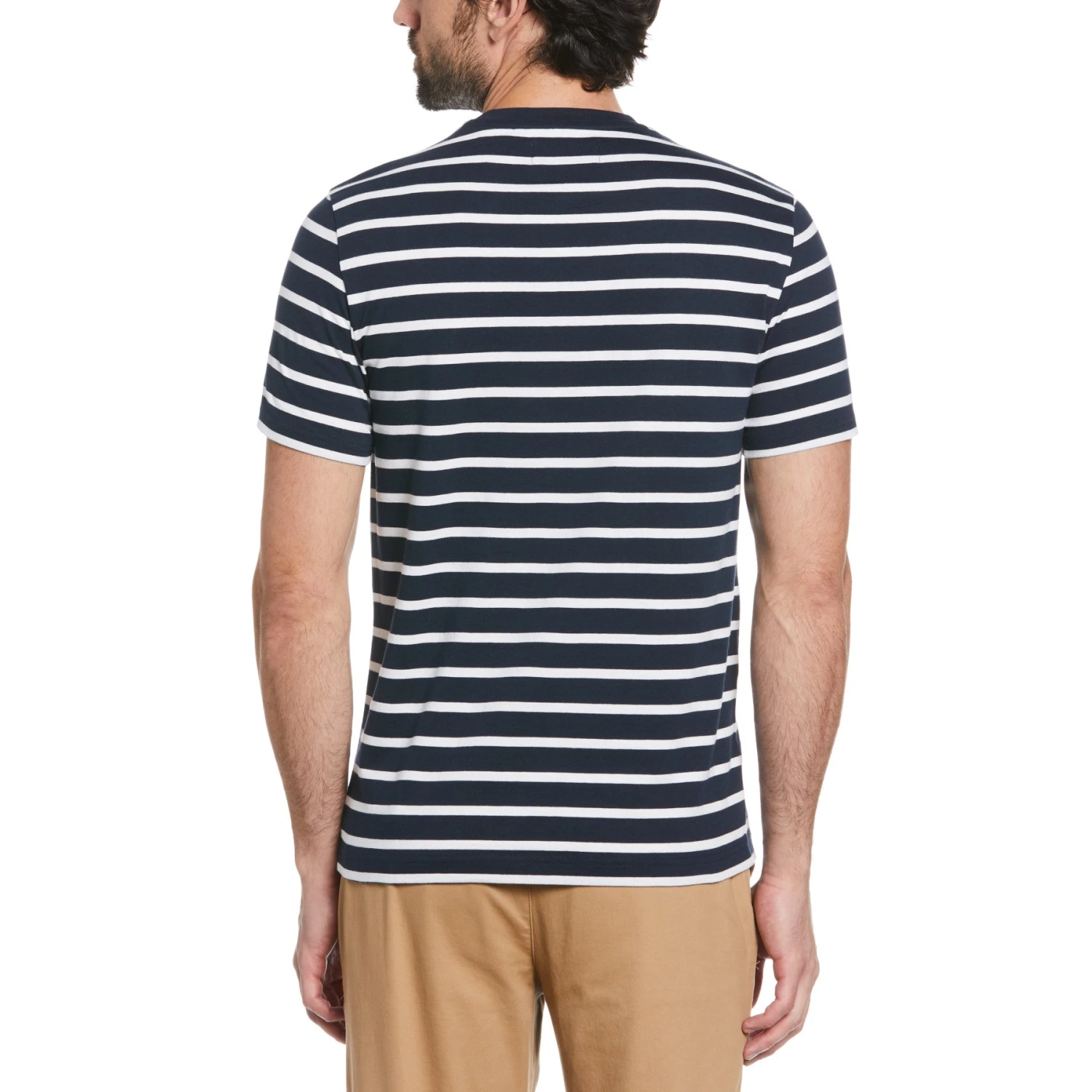 Original Penguin Breton Striped T-Shirt In Dark Sapphire(Sticker Pete Breton T Shirt Blue Opks3720gp 413) 2 Original Penguin Breton Striped T-Shirt In Dark Sapphire(Sticker Pete Breton T Shirt Blue Opks3720gp 413) - Image 2