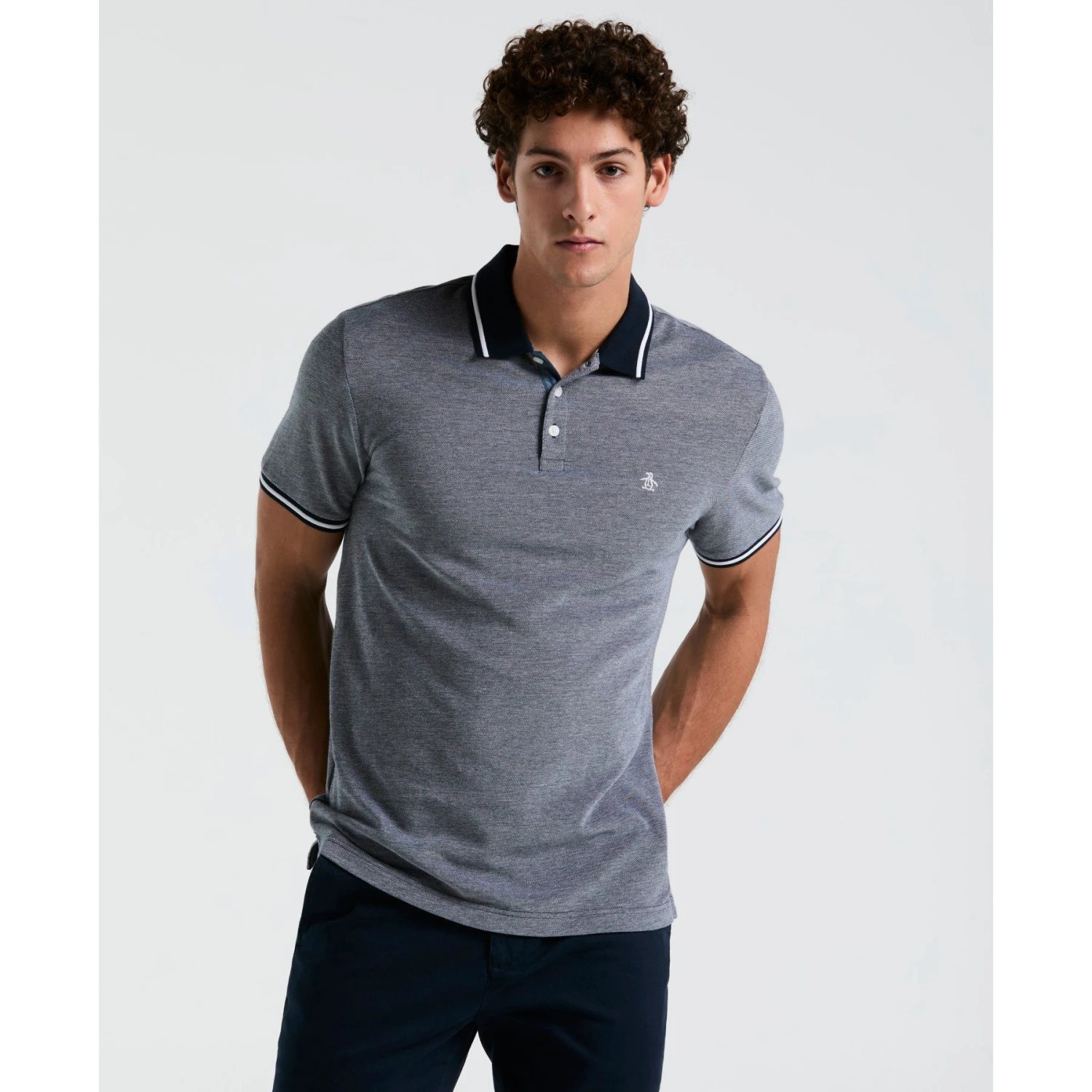 Original Penguin Birdseye Pique Tipped Polo Shirt In Dark Sapphire(Birdseye Pique Tipped Polo Shirt Blue Ockb0510gp 413) 1 Original Penguin Birdseye Pique Tipped Polo Shirt In Dark Sapphire(Birdseye Pique Tipped Polo Shirt Blue Ockb0510gp 413)