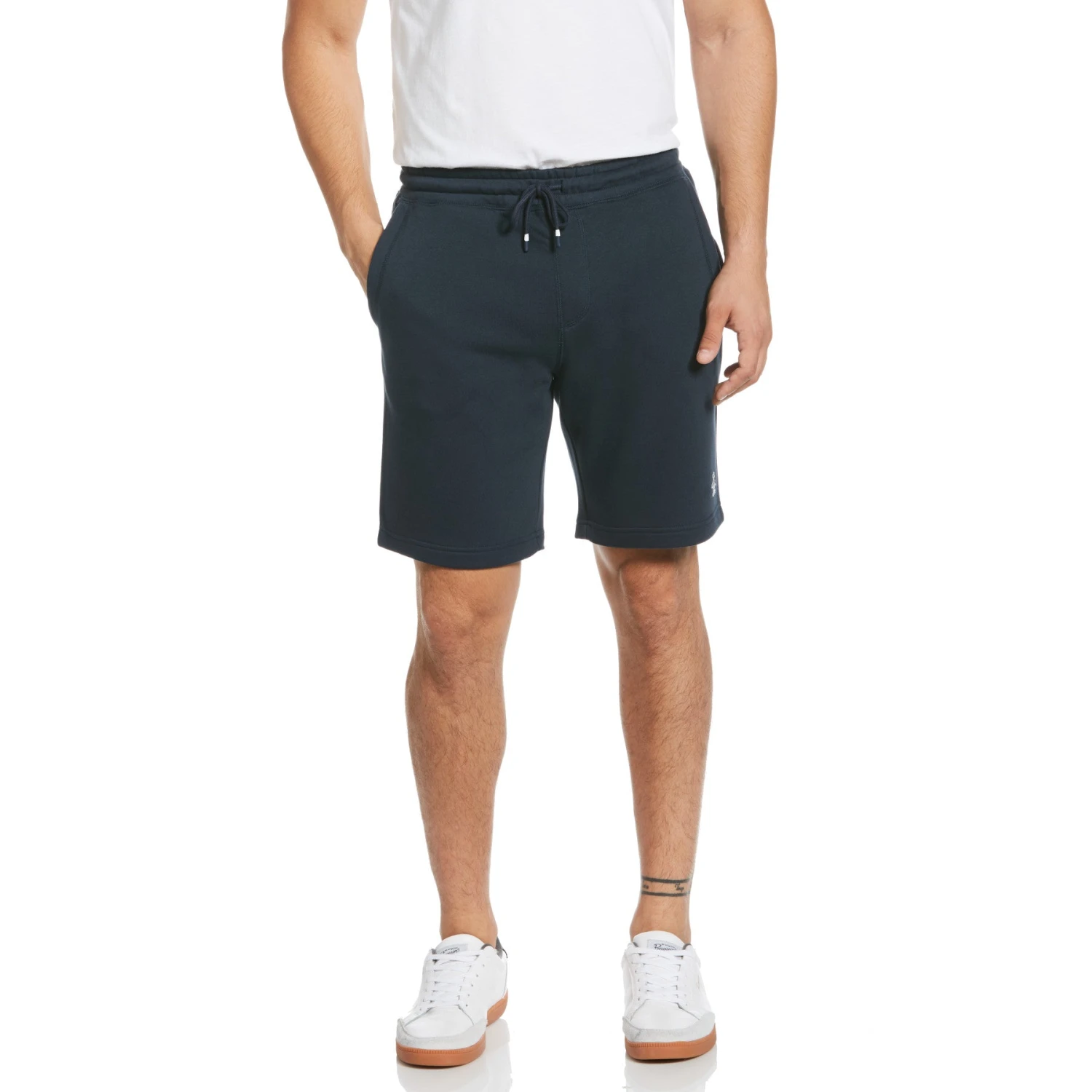 Original Penguin Sticker Pete Fleece Jogger Shorts In Dark Sapphire(Sticker Pete Fleece Jogger Shorts Blue Ophb0100gp 413)