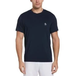 Original Penguin Performance Tennis T-Shirt In Black Iris(Crew Neck Tennis Shirt Blue Ogksb0n5gg 417)