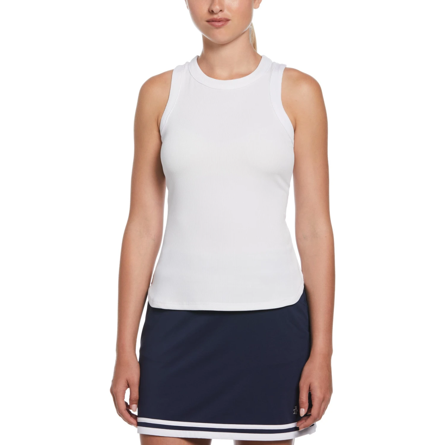 Original Penguin Women's Ribbed Tennis Tank Top In Bright White(Ribbed Tennis Tank Top White O1kse016gg 118) 1 Original Penguin Women's Ribbed Tennis Tank Top In Bright White(Ribbed Tennis Tank Top White O1kse016gg 118)