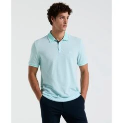Original Penguin Birdseye Pique Tipped Polo Shirt In Blue Tint(Birdseye Pique Tipped Polo Shirt Blue Ocksb510gp 459)