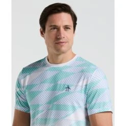Original Penguin Performance Ombre Tennis Court T-Shirt In Bright White(Performance Ombre Tennis Court T Shirt White O1ksf014gg 118) -Original Penguin Outlet vtdjqpyouaogrlmiou8w